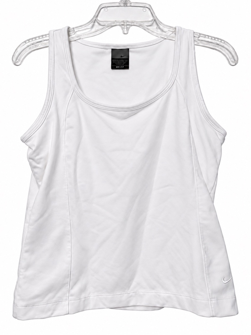 Nike White Women's Athletic Tank Top - Scoop Neck Racerback